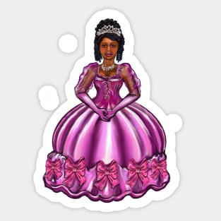 Princess -  Black curly Afro Princess in purple  iii ! beautiful  black girl with Afro hair, brown eyes and dark brown skin. Hair love ! Sticker